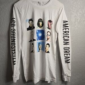 LCD Soundsystem American Dream White Graphic Long Sleeve Tee